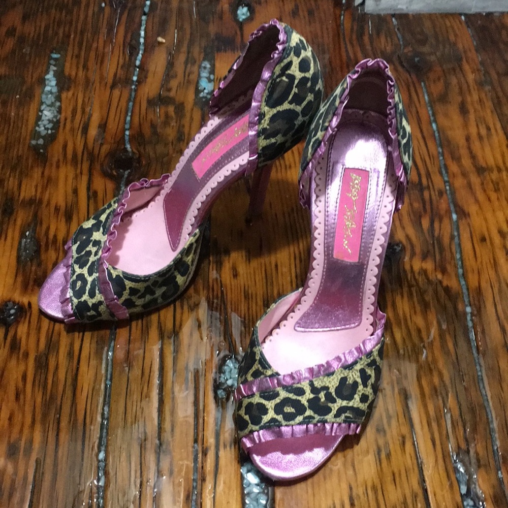 Betsy Johnson leopard print stilettos
